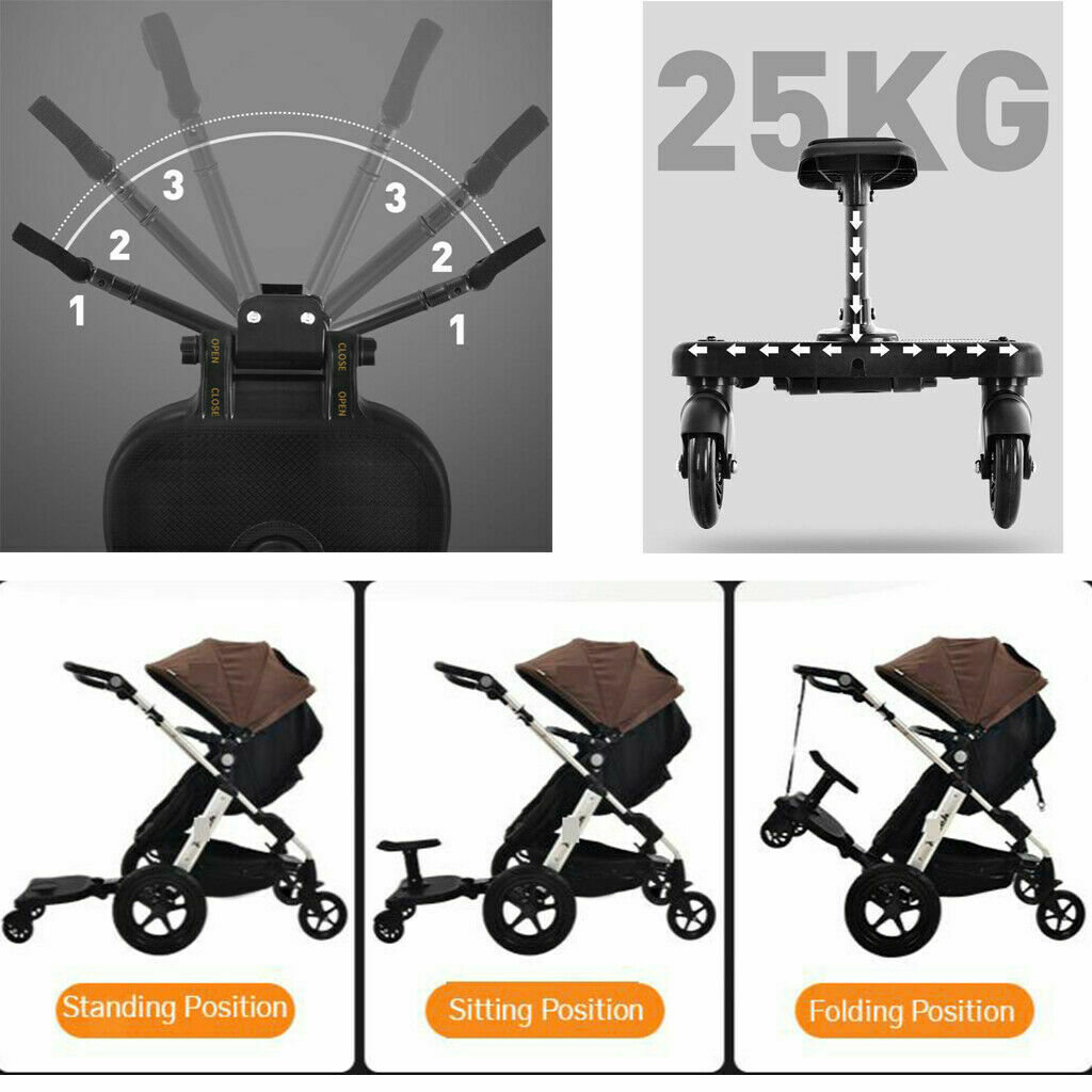 Safety Kids Wheeled Pushchair / Stroller Step Buggy Glider Board Connector Pink