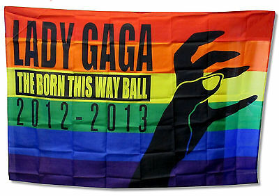 Lady Gaga Born This Way Ball Tour 2012 2013 Rainbow Flag Banner New 60 X 40