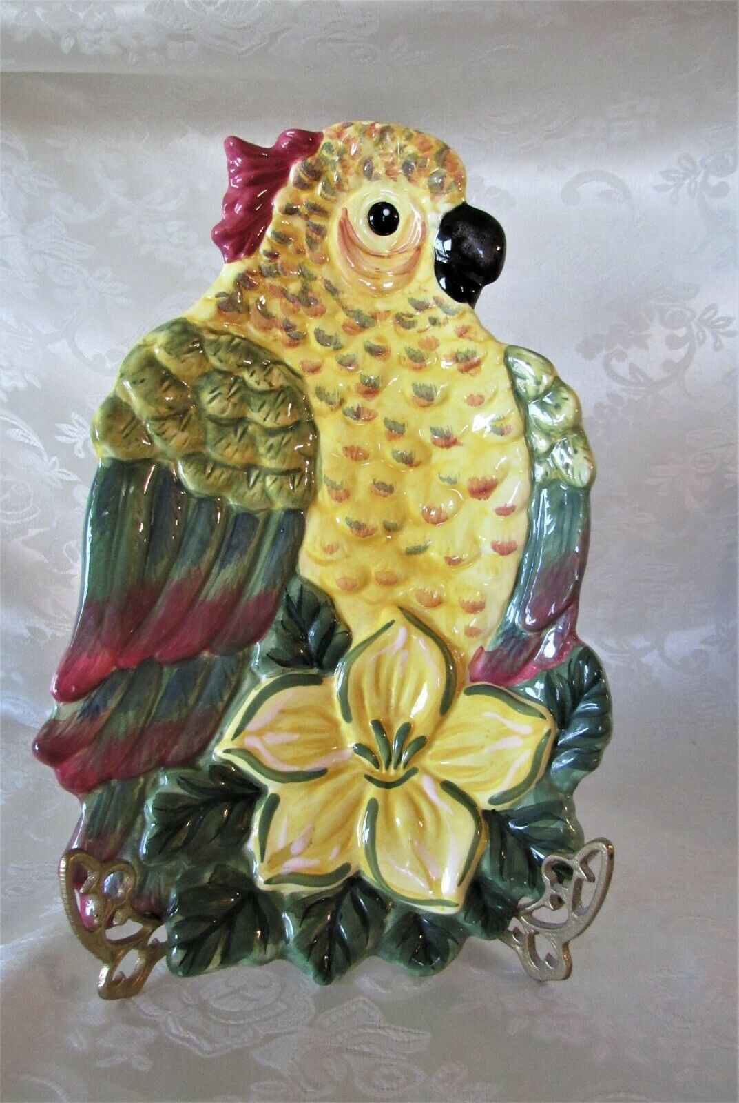 12" Long Pfaltgraff "paradise Song" Tropical Parrot Serving Plate Tray