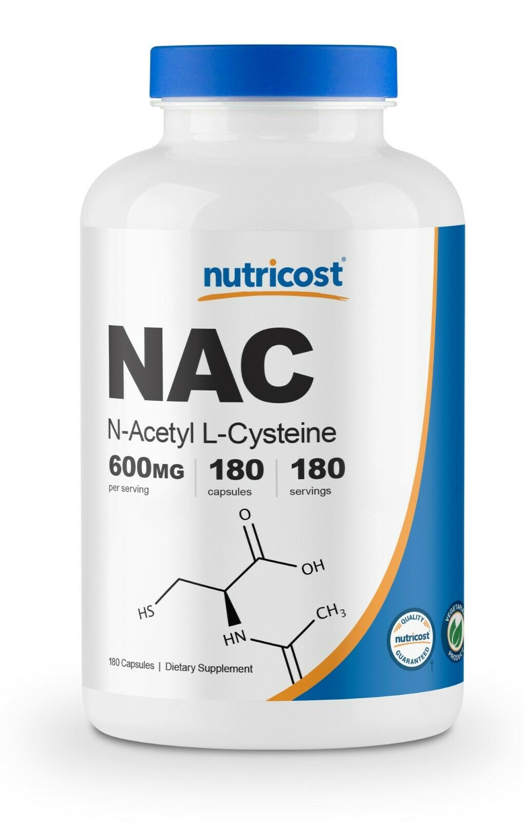 Nutricost N-acetyl L-cysteine (nac) 600mg, 180 Capsules - Non-gmo & Gluten Free