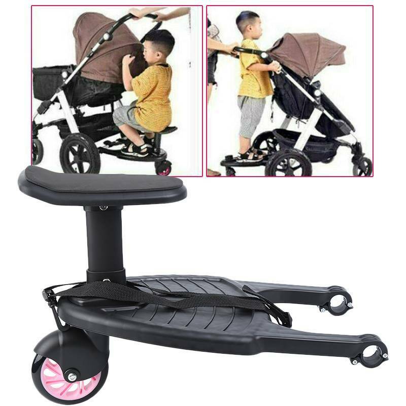 Baby Wheeled Stroller Board Ride On Board With Detachable Seat Load Up To 55lbs