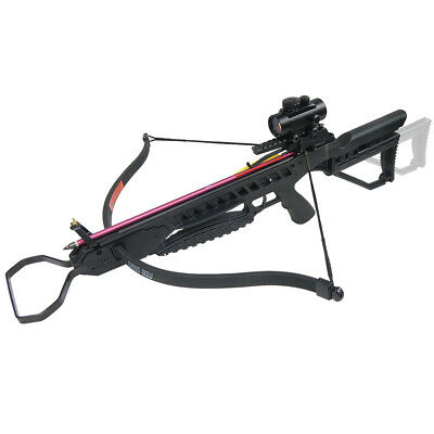 175 Lb Black Hunting Crossbow Archery Bow +7 Arrows / Bolts +stringer +wax 150