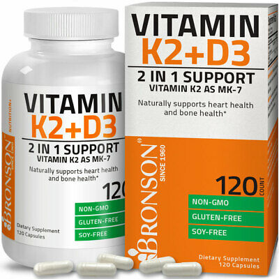 Vitamin K2 (mk7) W/ D3 Bone & Heart Health Non Gmo & Gluten Free Easy To Swallow