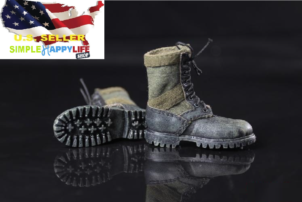1/6 Green Color Combat Boots Soldier Shoes Hot Toys Phicen Ganghood ❶us Seller❶