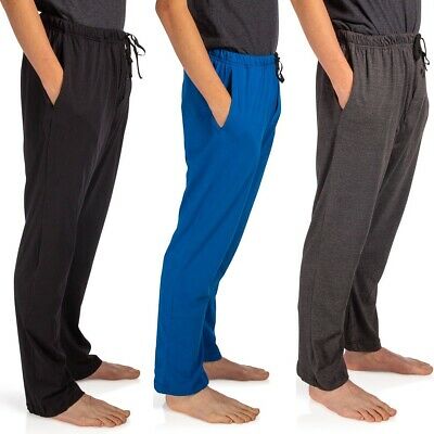 Tru Fit Mens Lounge Pants With Pockets Fly Cotton Soft Knit Pjs Pajama Bottoms