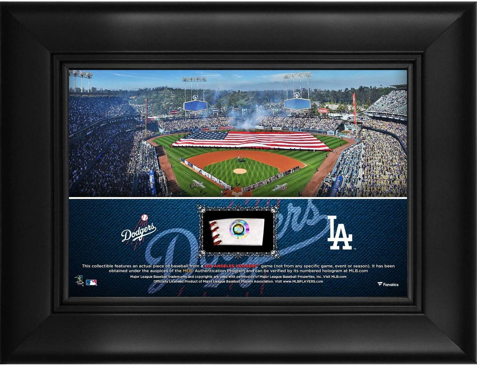 Los Angeles Dodgers Framed 5" X 7" Stadium Collage & Piece Of Game-used Baseball