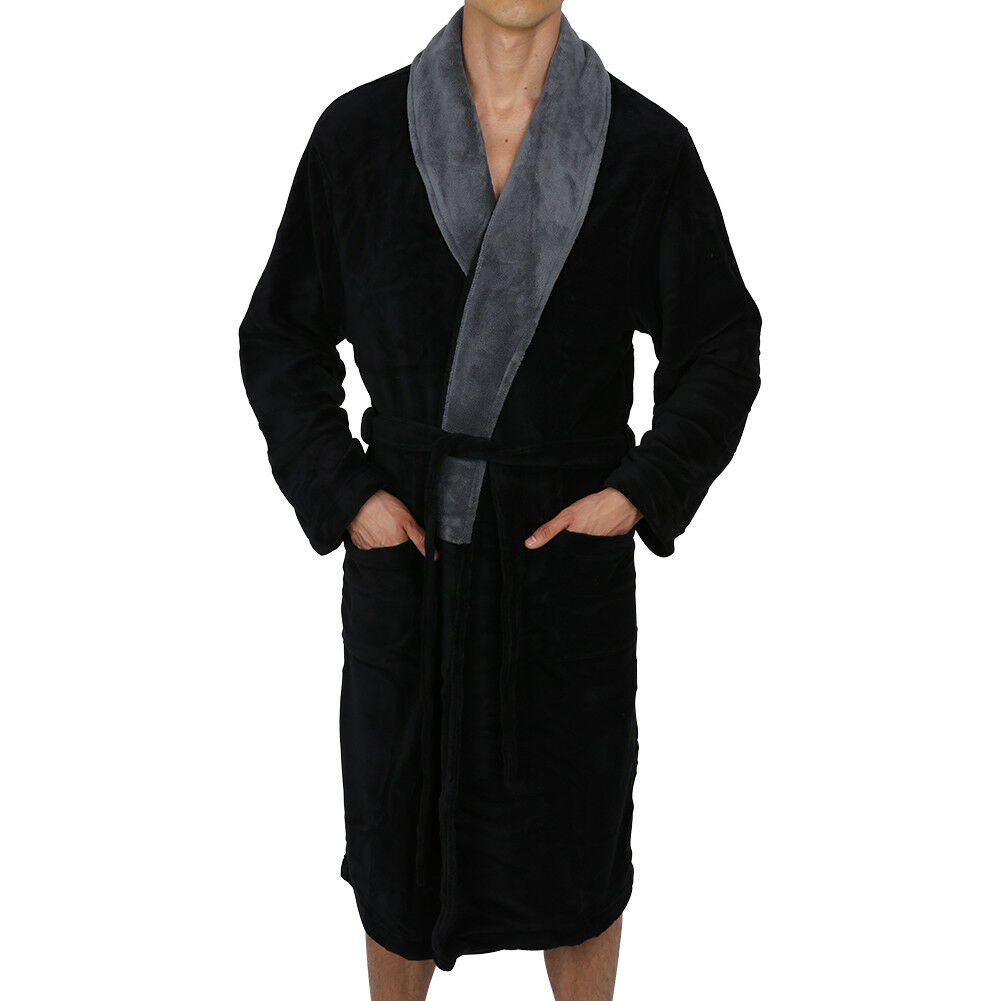 Mens Robe -bathrobe - Coral Fleece Thick Very Soft & Warm - '' 5 Day Delivery ''