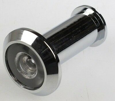 Peek Hole Security Door Viewer 180° Bright Chrome Fits 1-3/8" To 2-1/4" Thick