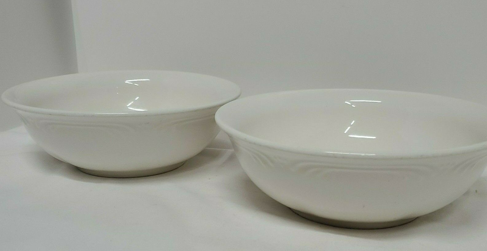 Pfaltzgraff Filigree White Vegetable 7.5in Bowls 2 Usa Simple Elegance Stoneware