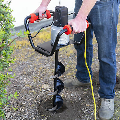 1500w Electric Post Hole Digger With 6" Inch Digging Auger Drill Bit Black