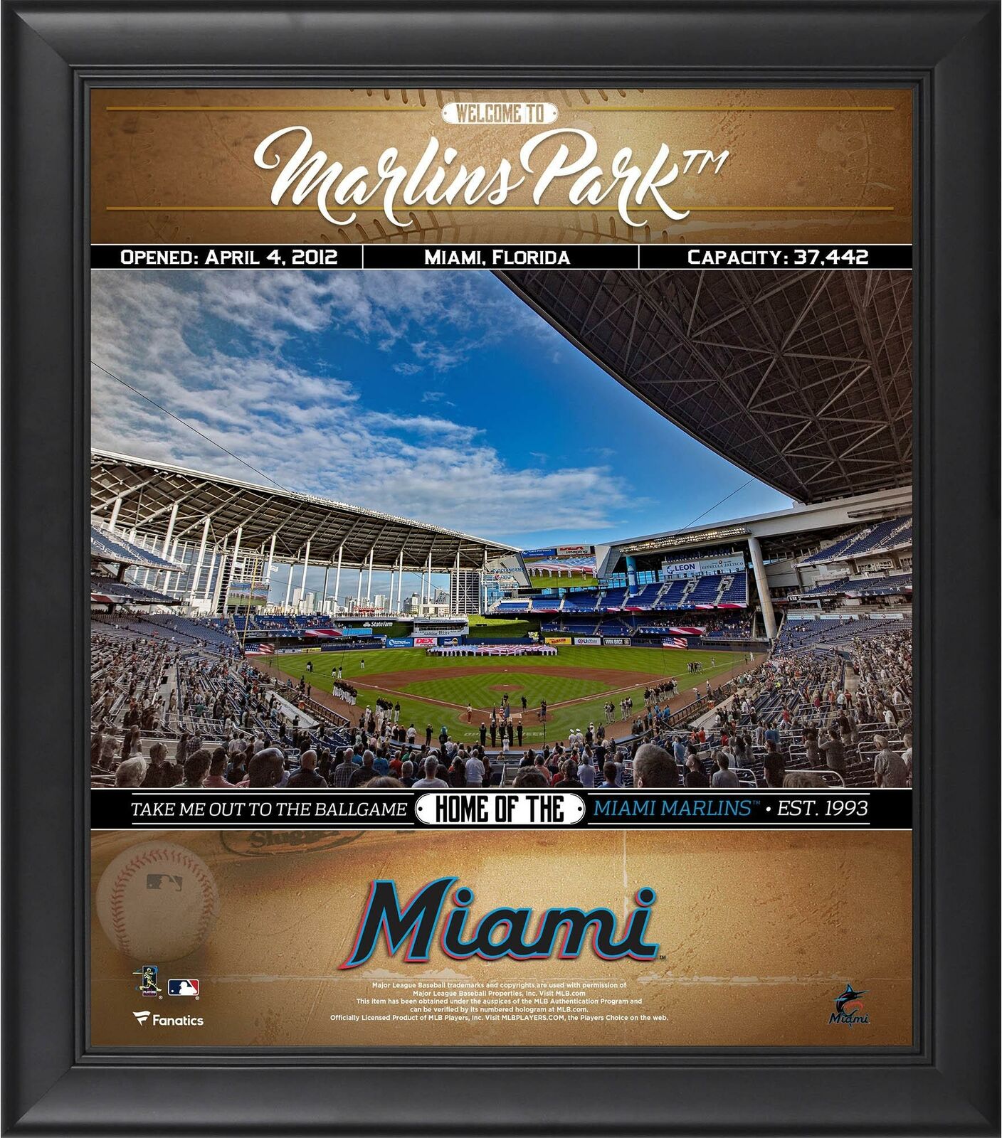 Miami Marlins Framed 15x17 Welcome To The Ballpark Collage - Fanatics