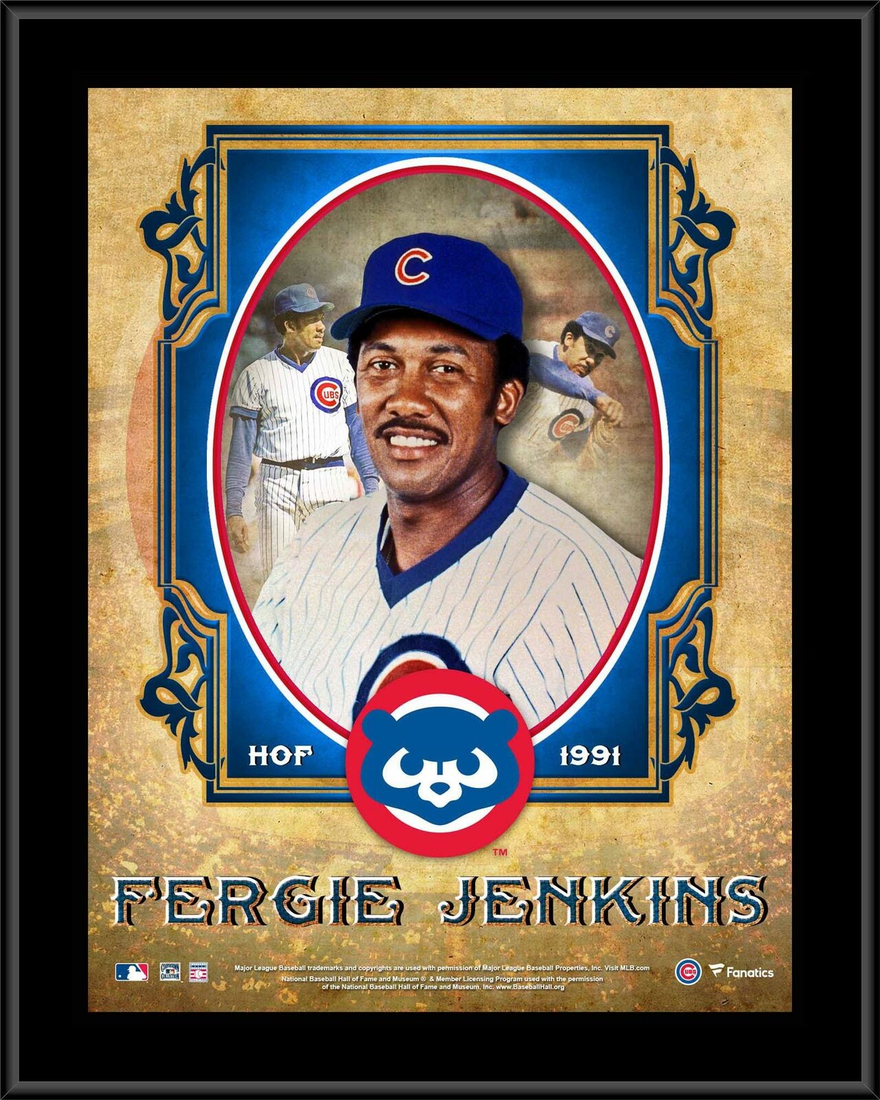 Fergie Jenkins Chicago Cubs 10.5" X 13" Hall Of Fame Sublimated Plaque