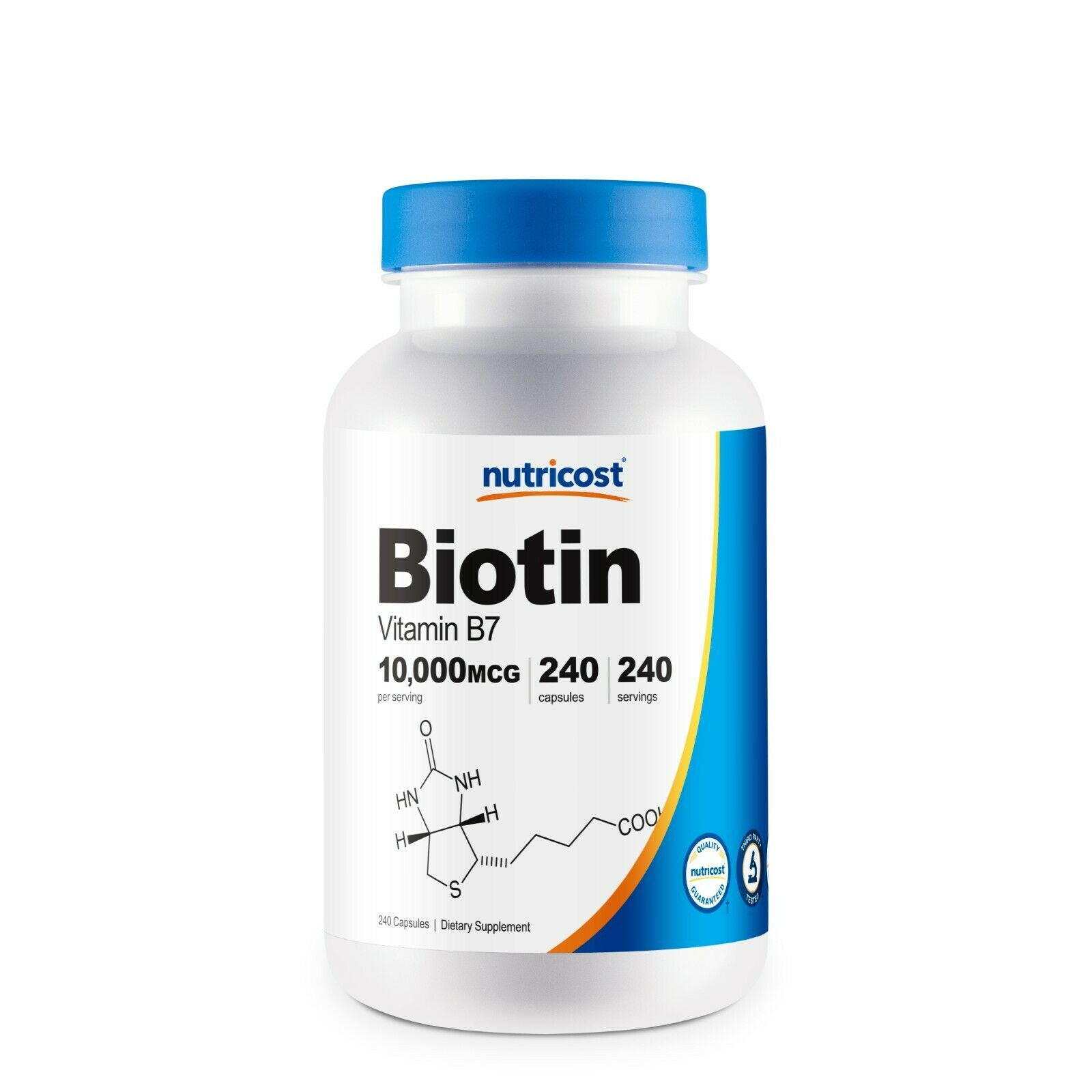 Nutricost Biotin (vitamin B7) 10,000mcg (10mg), 240 Capsules