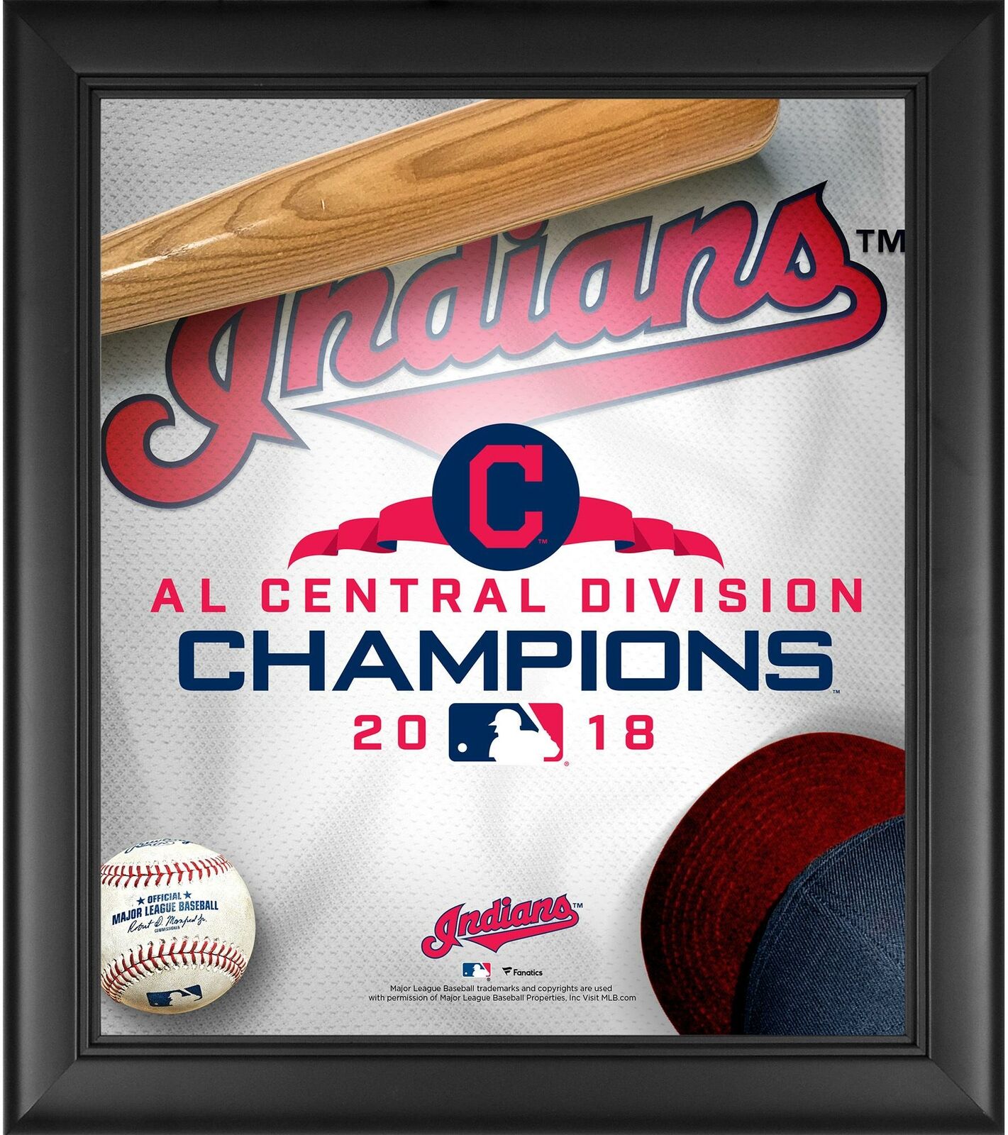 Cleveland Indians Framed 15" X 17" 2018 Al Central Division Champions Collage