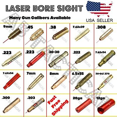 Laser Bore Sight Boresighter Gun Cartridge Many Calibers Available!