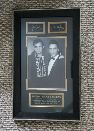 Elvis Presley And Johnny Cash Autographed Picture, The Man In Black And The King