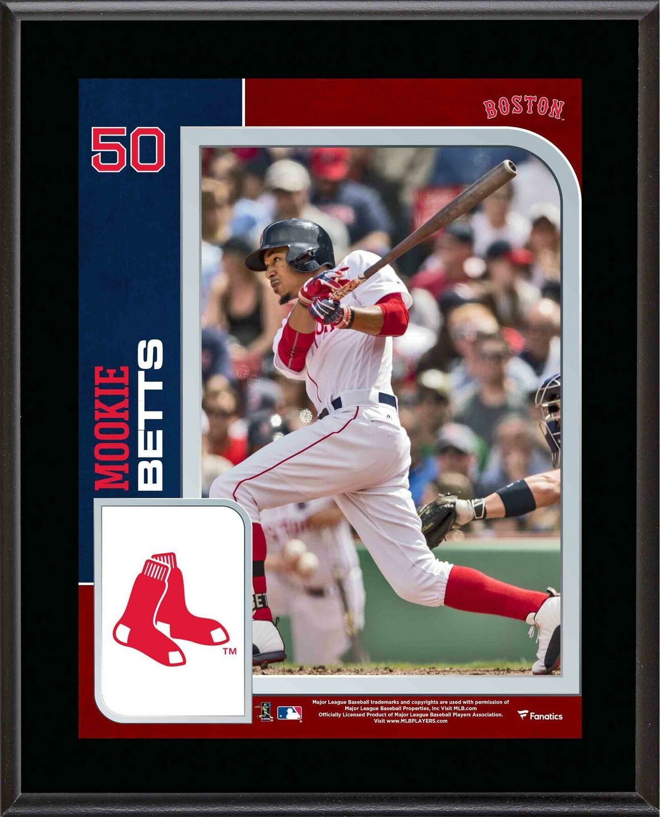 Mookie Betts Boston Red Sox 10.5" X 13" Sublimated Player Plaque - Fanatics