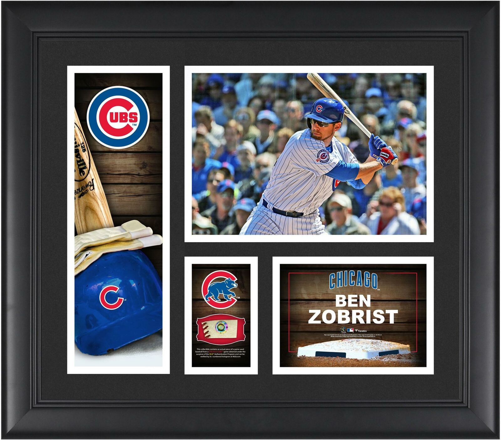 Ben Zobrist Chicago Cubs Framed 15" X 17" Player Collage With Game Ball Piece